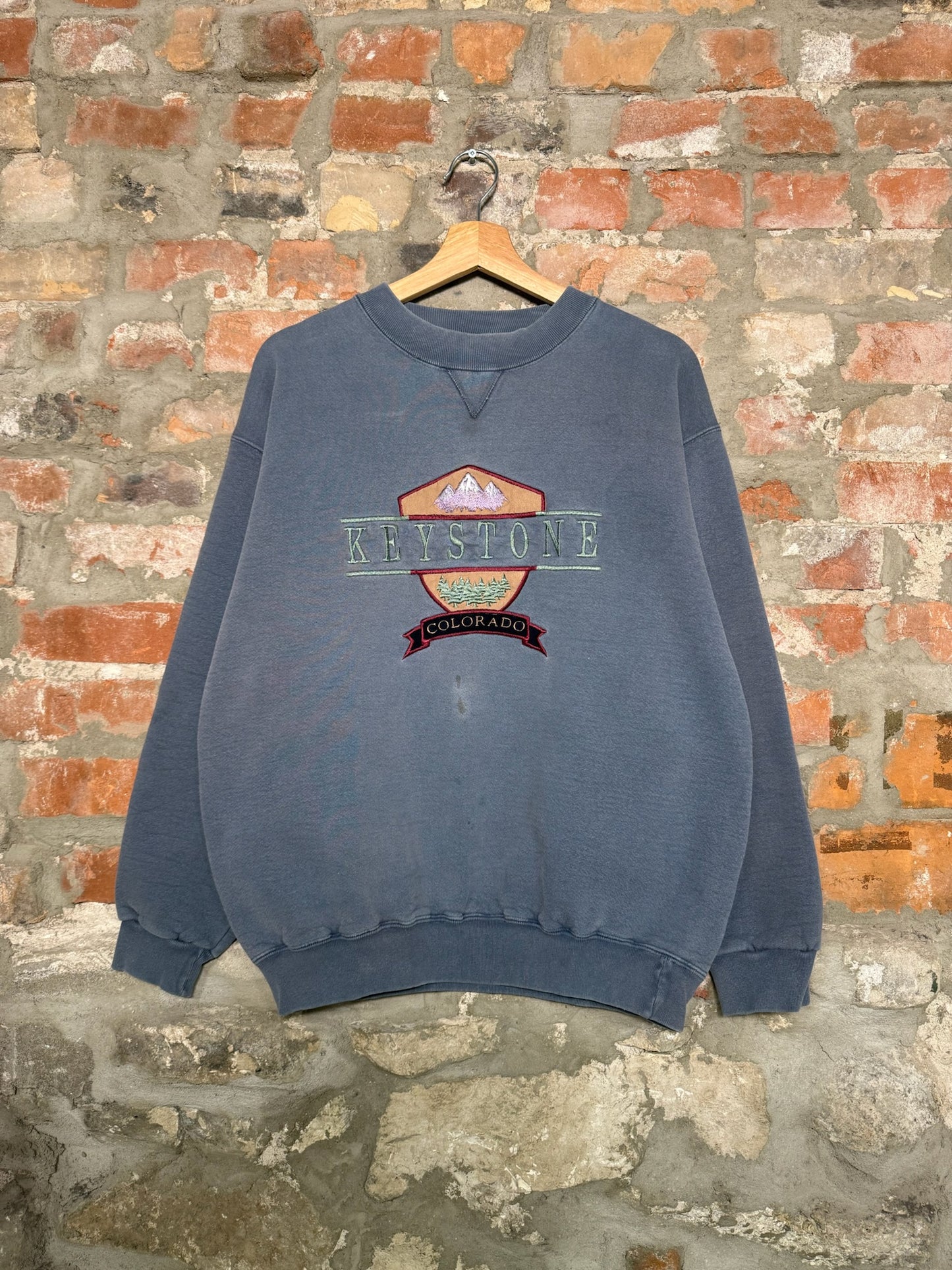 (L) 00s Key Stone Colorado Faded Crewneck
