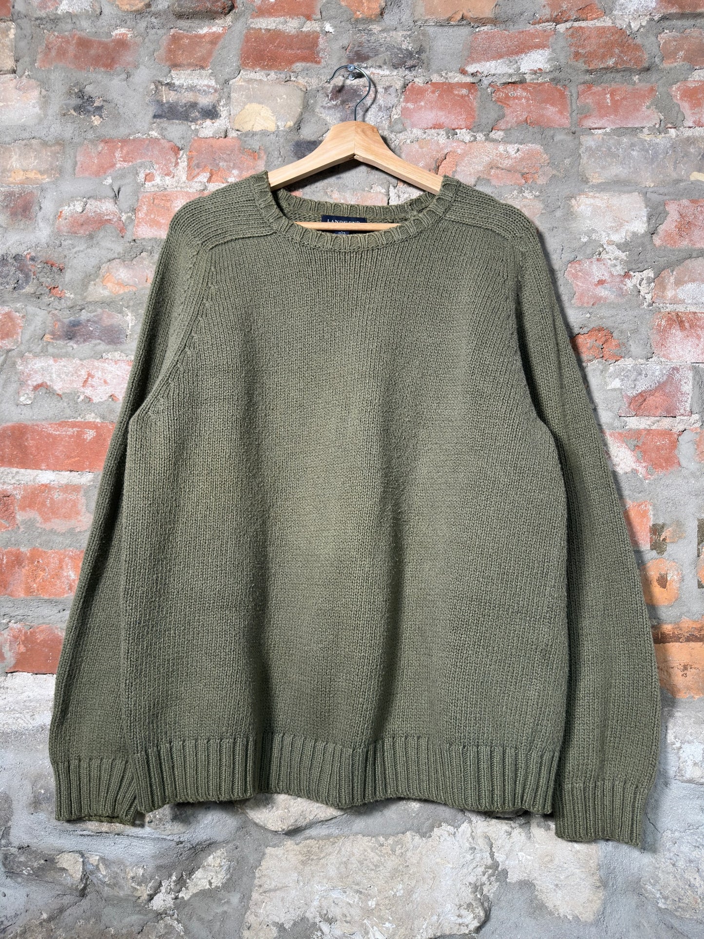 00s Lands End Sage Knit Sweater Sz L