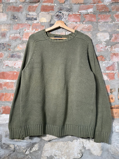 00s Lands End Sage Knit Sweater Sz L
