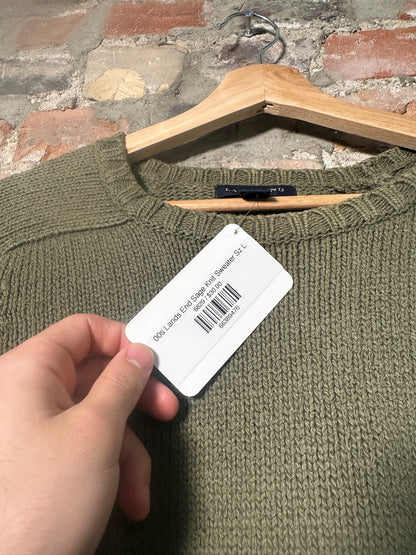 00s Lands End Sage Knit Sweater Sz L