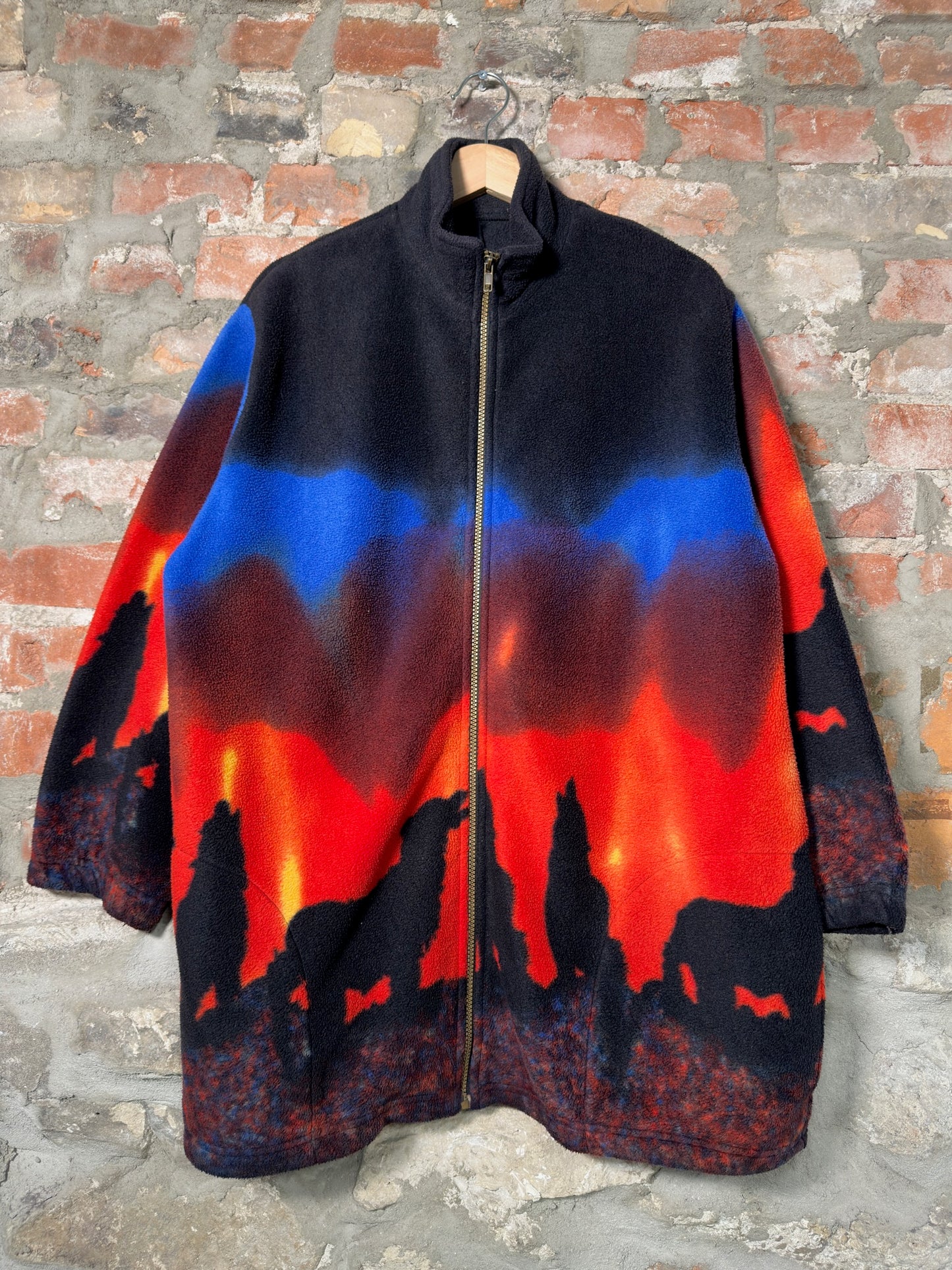 00s Alaska Wolves Zip Up Fleece Sz XL