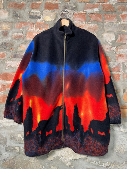 00s Alaska Wolves Zip Up Fleece Sz XL