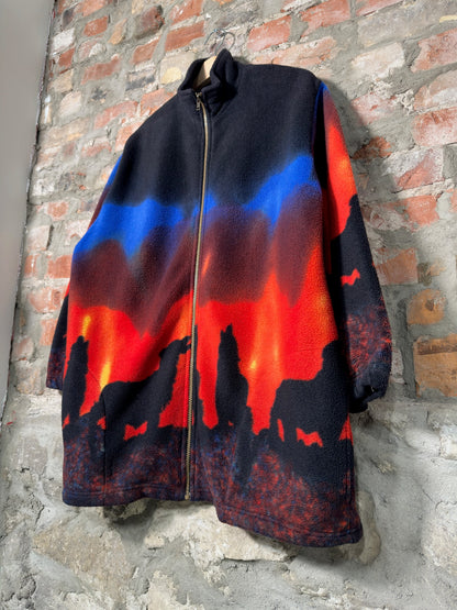 00s Alaska Wolves Zip Up Fleece Sz XL