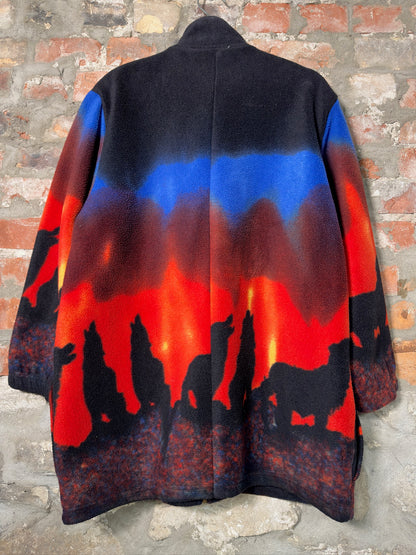 00s Alaska Wolves Zip Up Fleece Sz XL