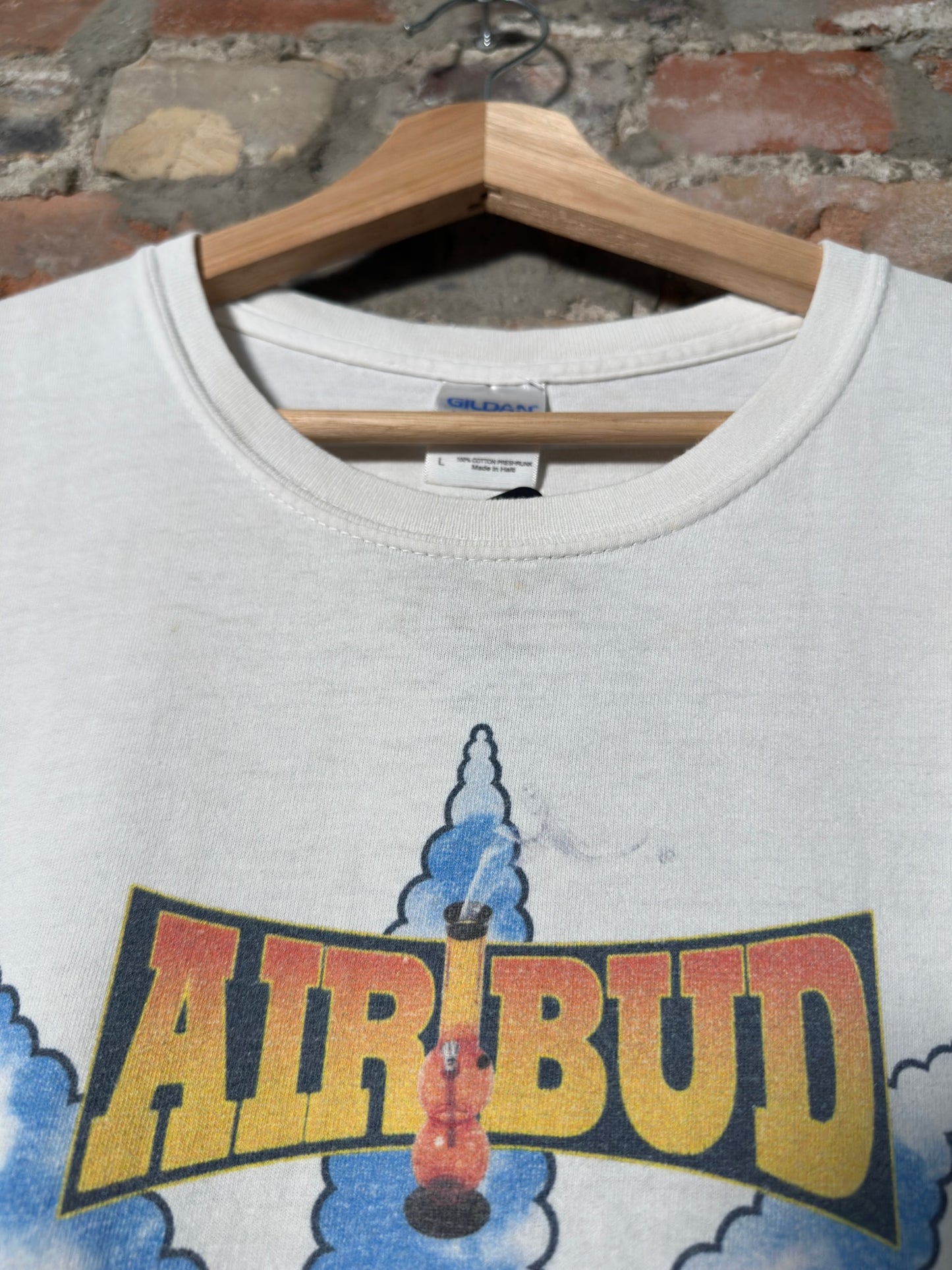 00s Airbud Hooping Tee White Sz L