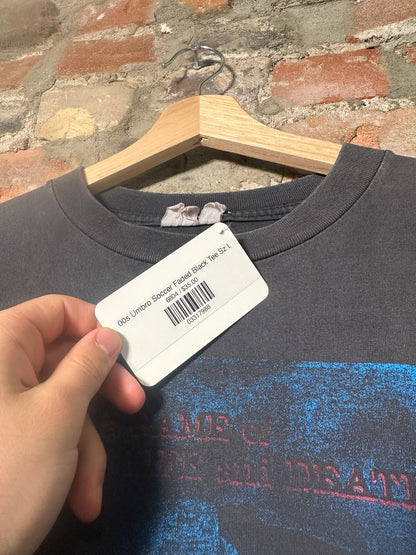 00s Umbro Soccer Faded Black Tee Sz L