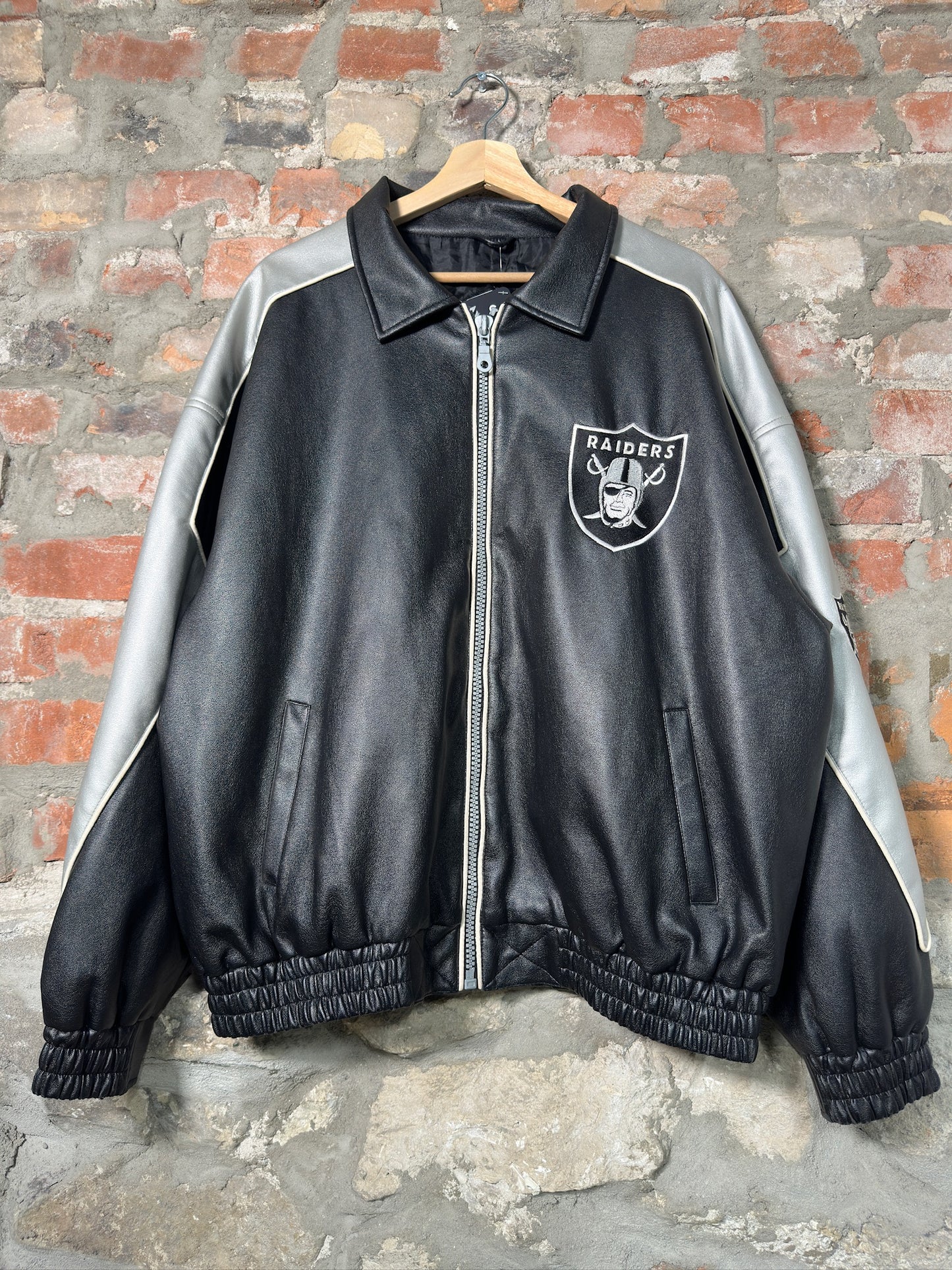 00s LA Raiders Game Day Leather Jacket Sz L