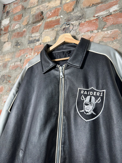 00s LA Raiders Game Day Leather Jacket Sz L