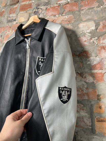 00s LA Raiders Game Day Leather Jacket Sz L