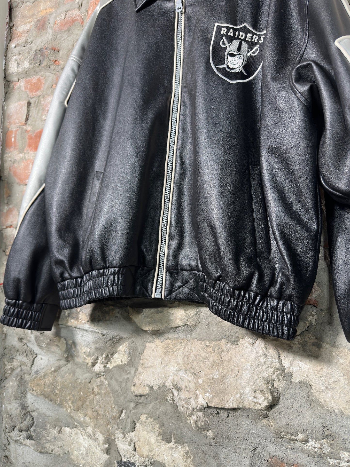 00s LA Raiders Game Day Leather Jacket Sz L