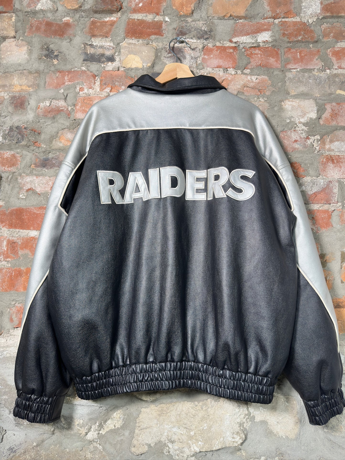 00s LA Raiders Game Day Leather Jacket Sz L