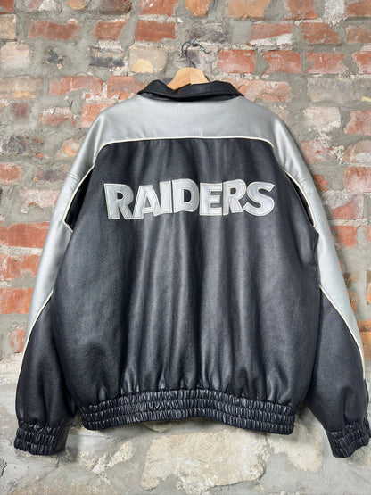 00s LA Raiders Game Day Leather Jacket Sz L