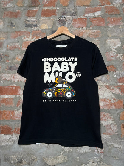 (S) Baby Milo Chocolate Baby Tee Black