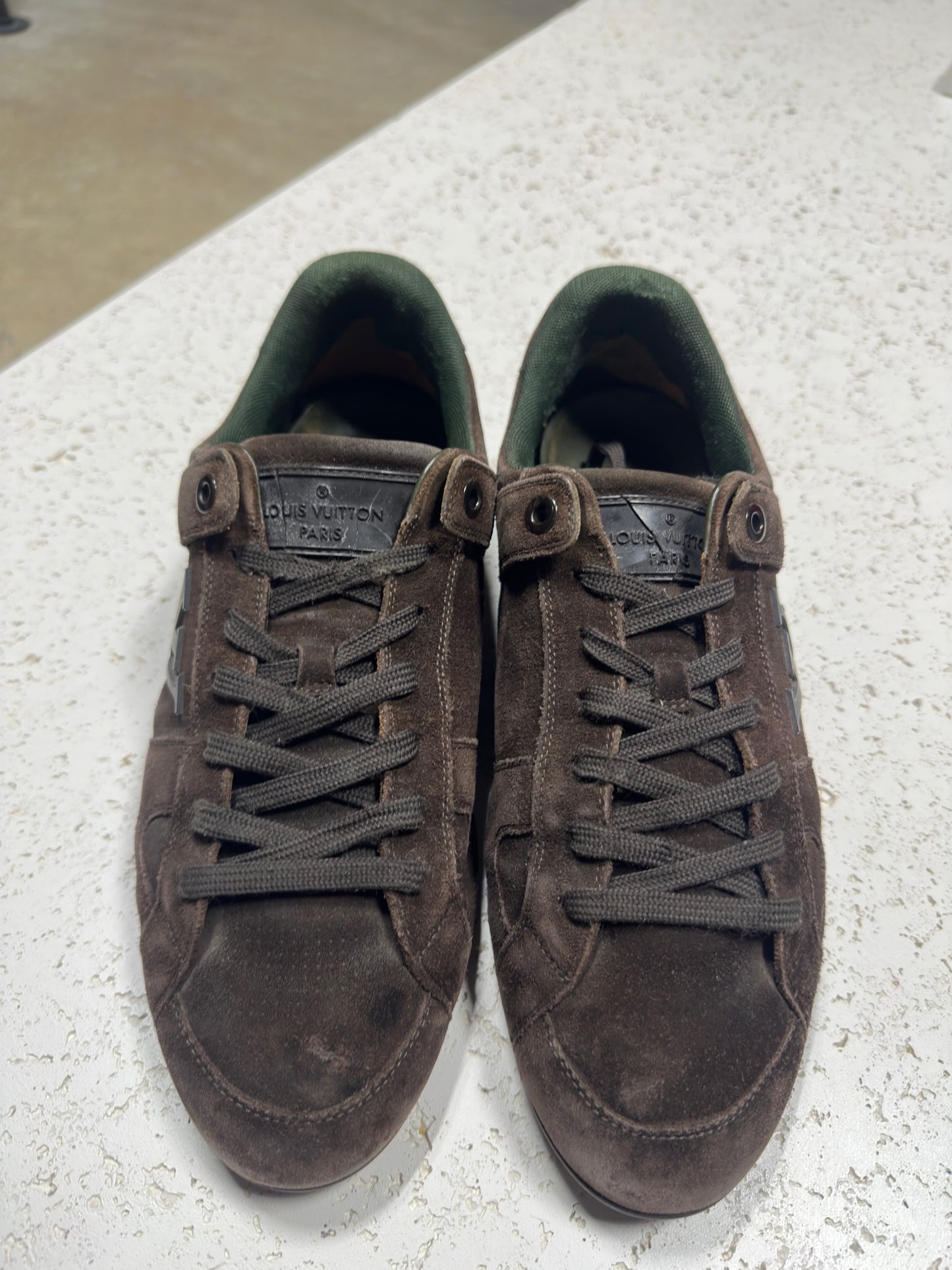 Vtg Louis Vuitton Sued Trainers Sz 10M