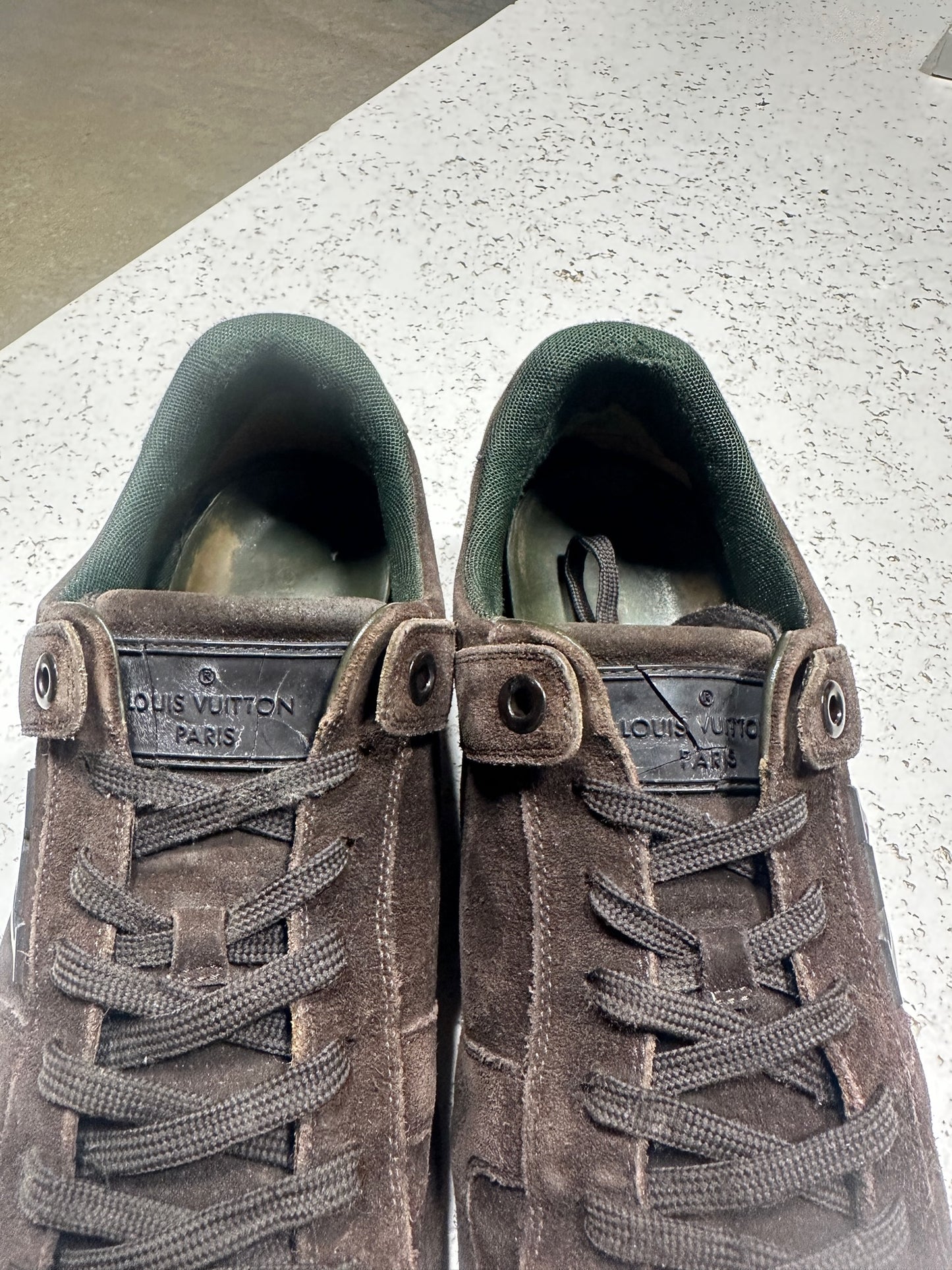 Vtg Louis Vuitton Sued Trainers Sz 10M