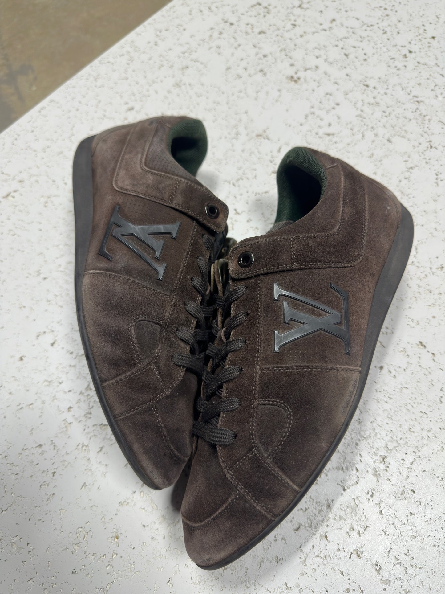 Vtg Louis Vuitton Sued Trainers Sz 10M