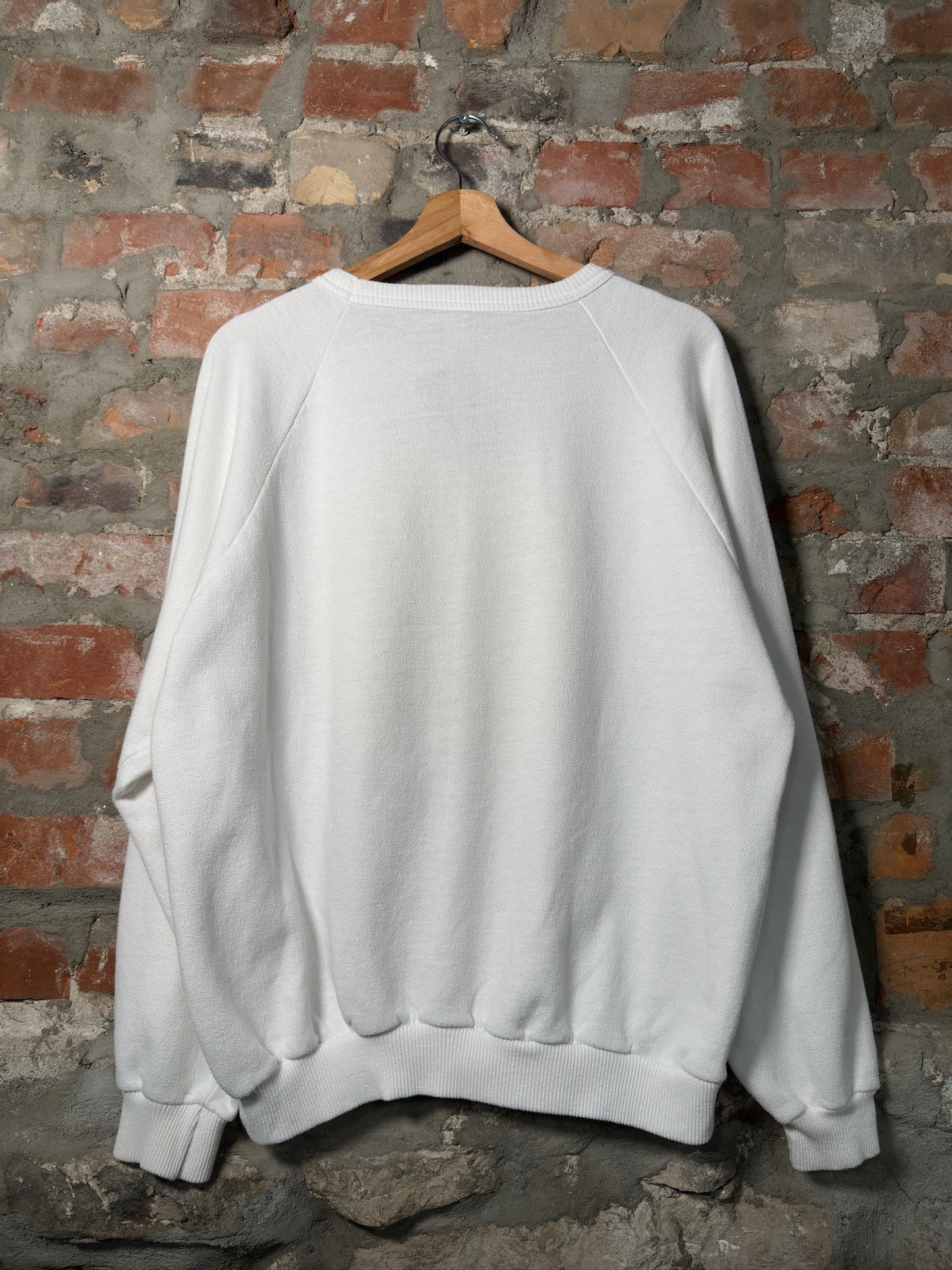 90s Smiley Face Crewneck White Sz L