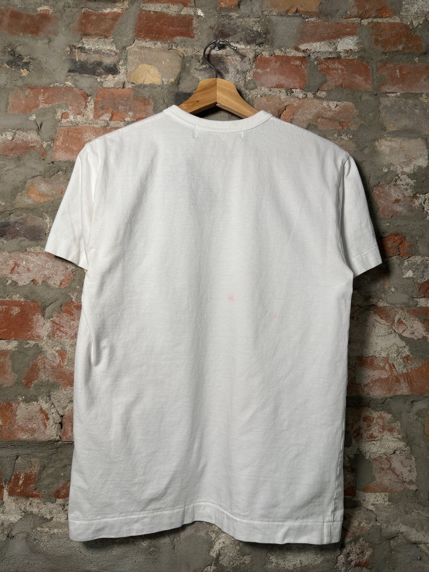 (M) CDG Navy Heart Tee White Sz