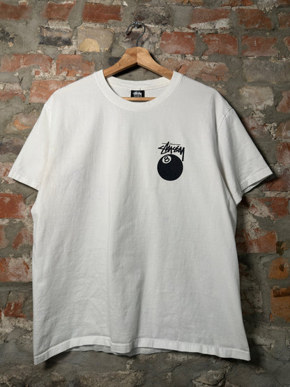 Stussy 8 Ball Tee White Sz M
