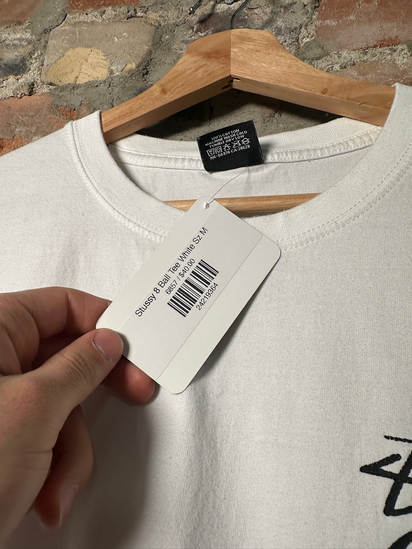 Stussy 8 Ball Tee White Sz M