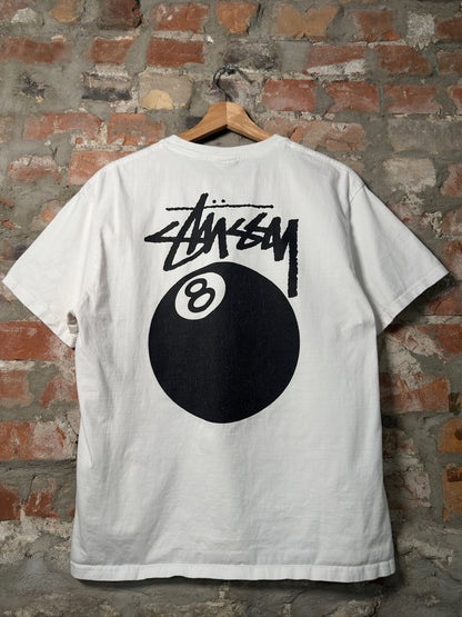 Stussy 8 Ball Tee White Sz M