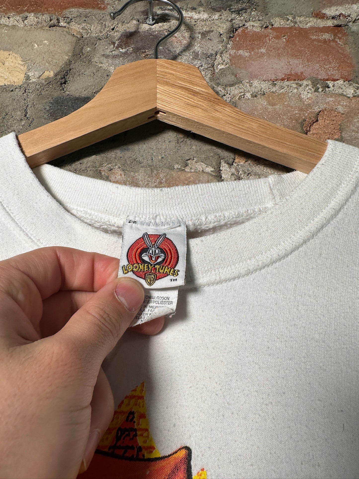 90s Looney Tunes Tweety Devil Crewneck White Sz XL