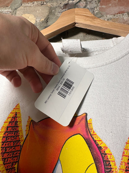 90s Looney Tunes Tweety Devil Crewneck White Sz XL