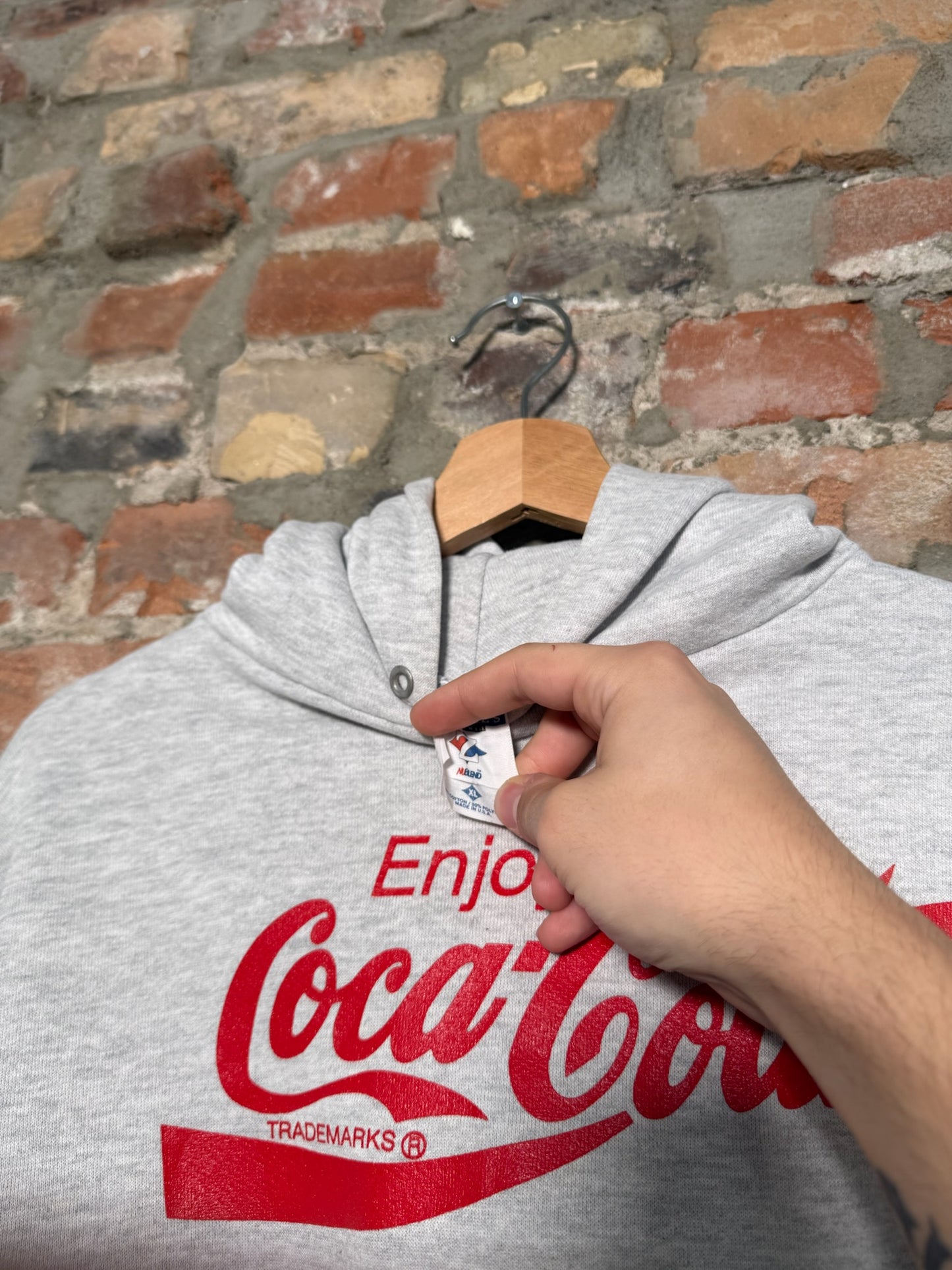 (L) Vtg CocaCola Promo Hoodie Grey