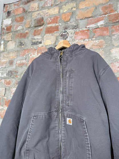 (XL) Carhartt Full T-Swing Grey Canvas Hooded Jaket
