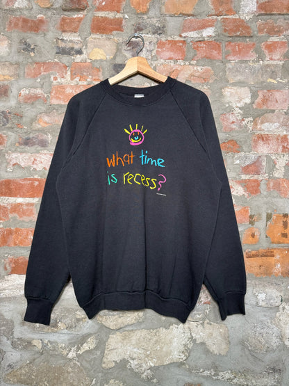 (XL) 90s "What Time Is Recess?" Crewneck
