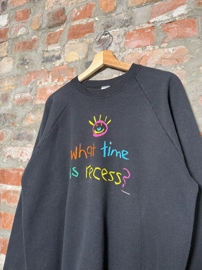 (XL) 90s "What Time Is Recess?" Crewneck