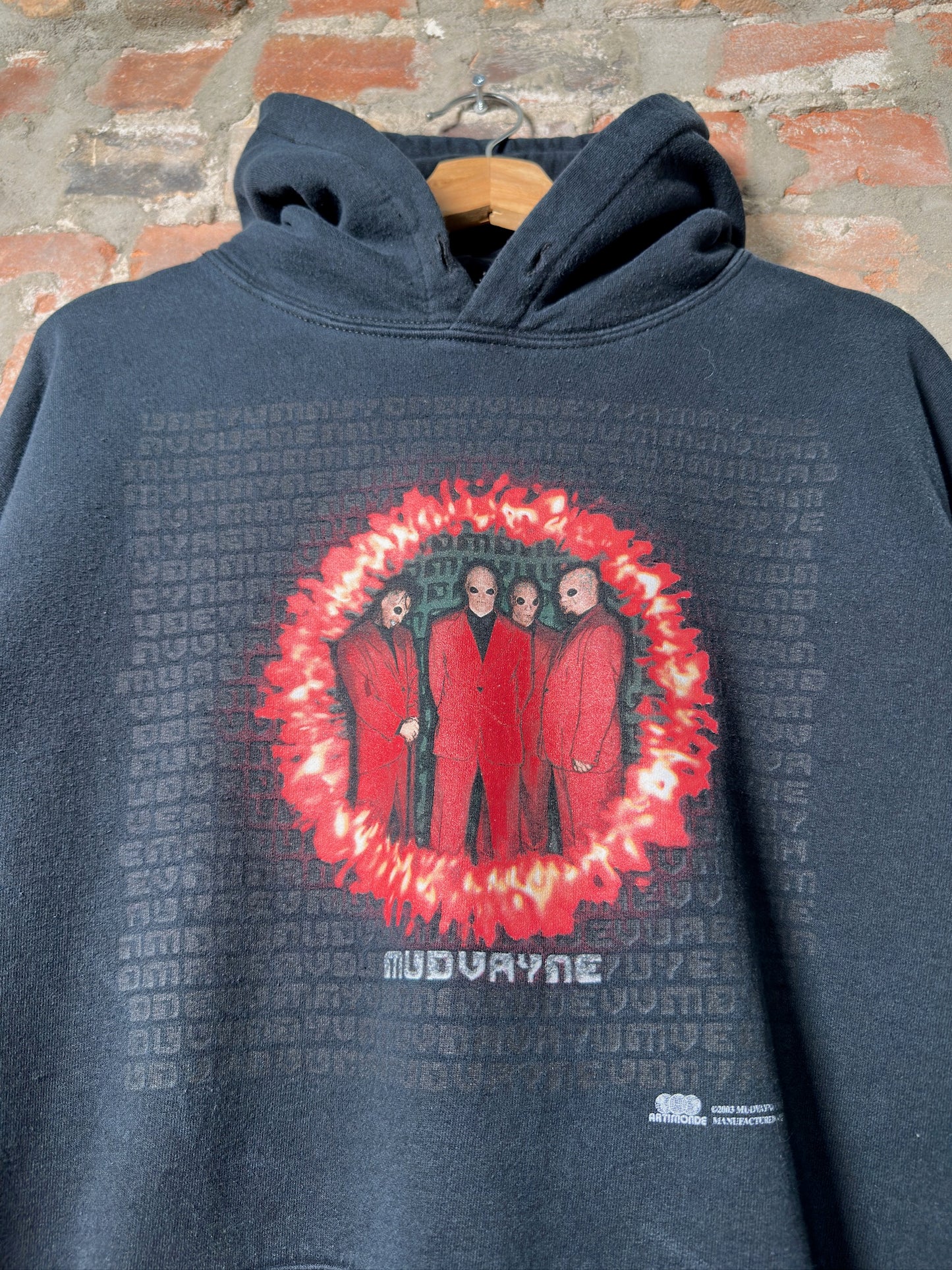 03 Mudvayne Red Suit Aliens Hoodie Sz L