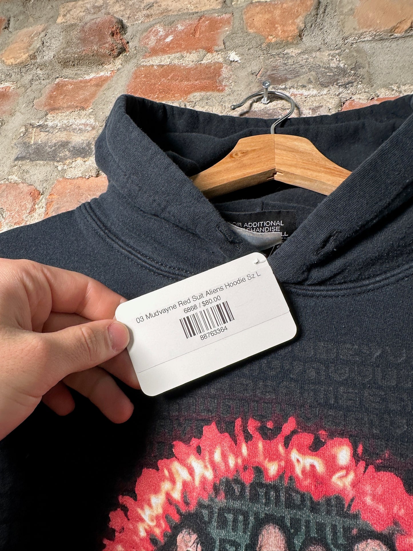03 Mudvayne Red Suit Aliens Hoodie Sz L