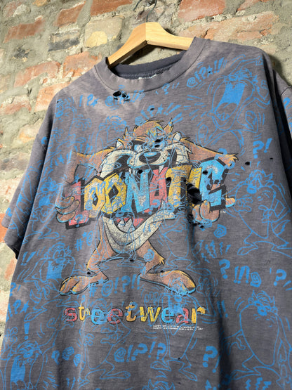 90s Loonatic Taz AOP Thrashed Tee Sz XL