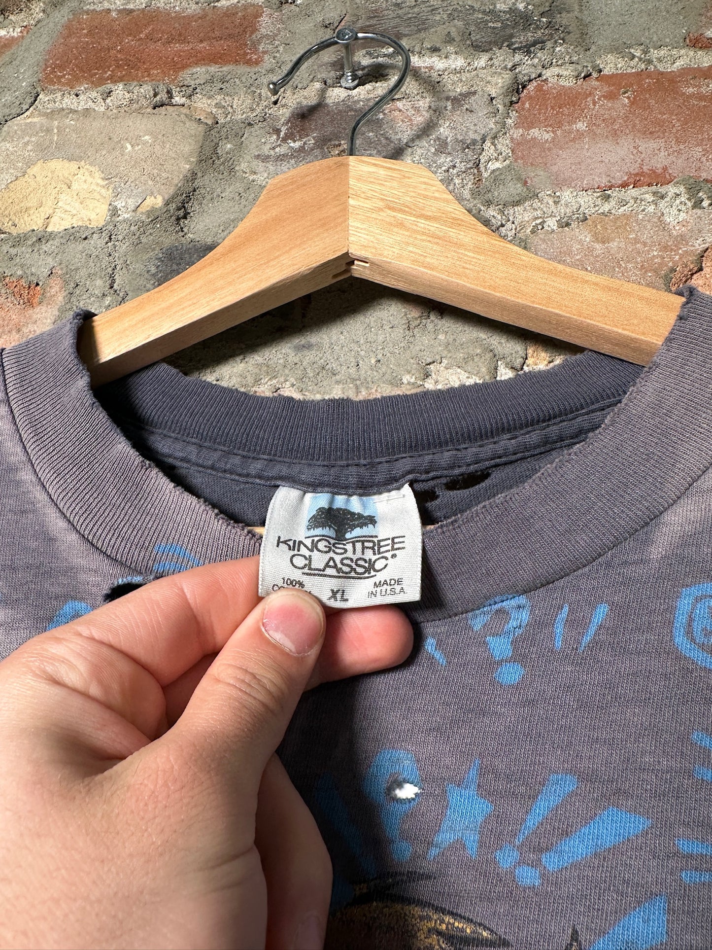 90s Loonatic Taz AOP Thrashed Tee Sz XL