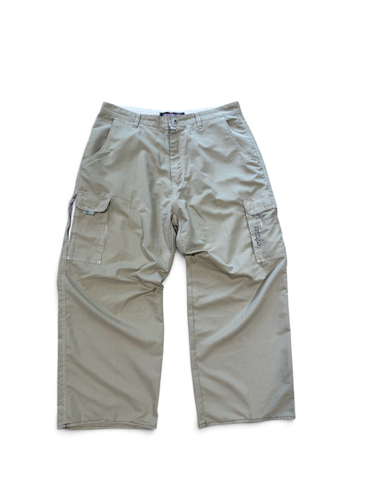 (36W) Vintage Y2K Snakeyes Tan Cargo Parachute Pants