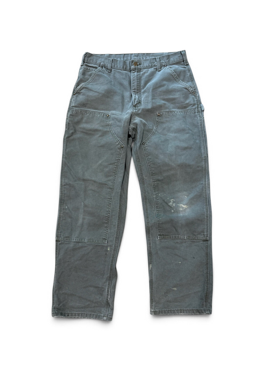 (34x32) Vintage Carhartt Moss Green Double Knees
