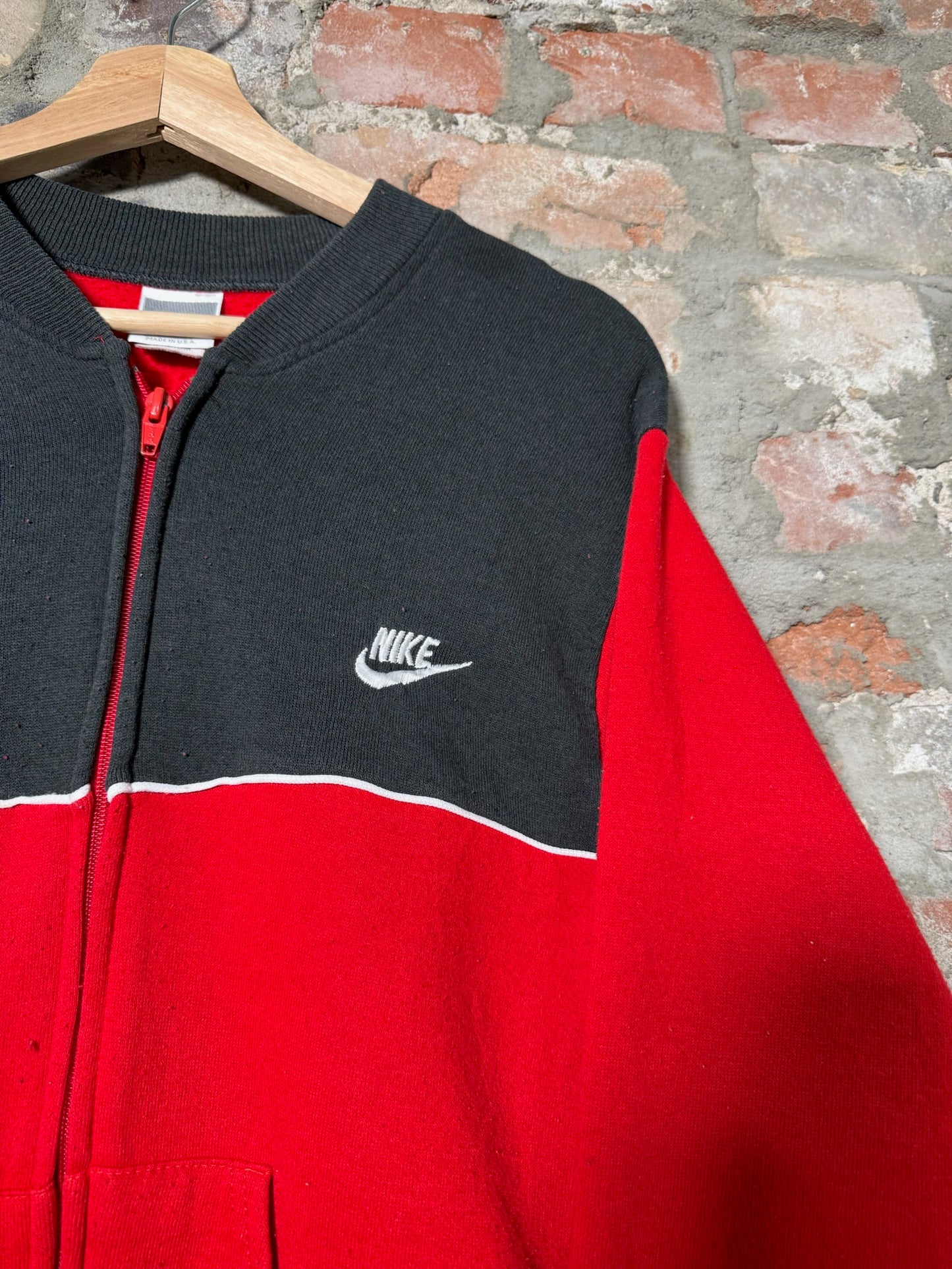90s Nike Zip Up Sweater Red Sz M