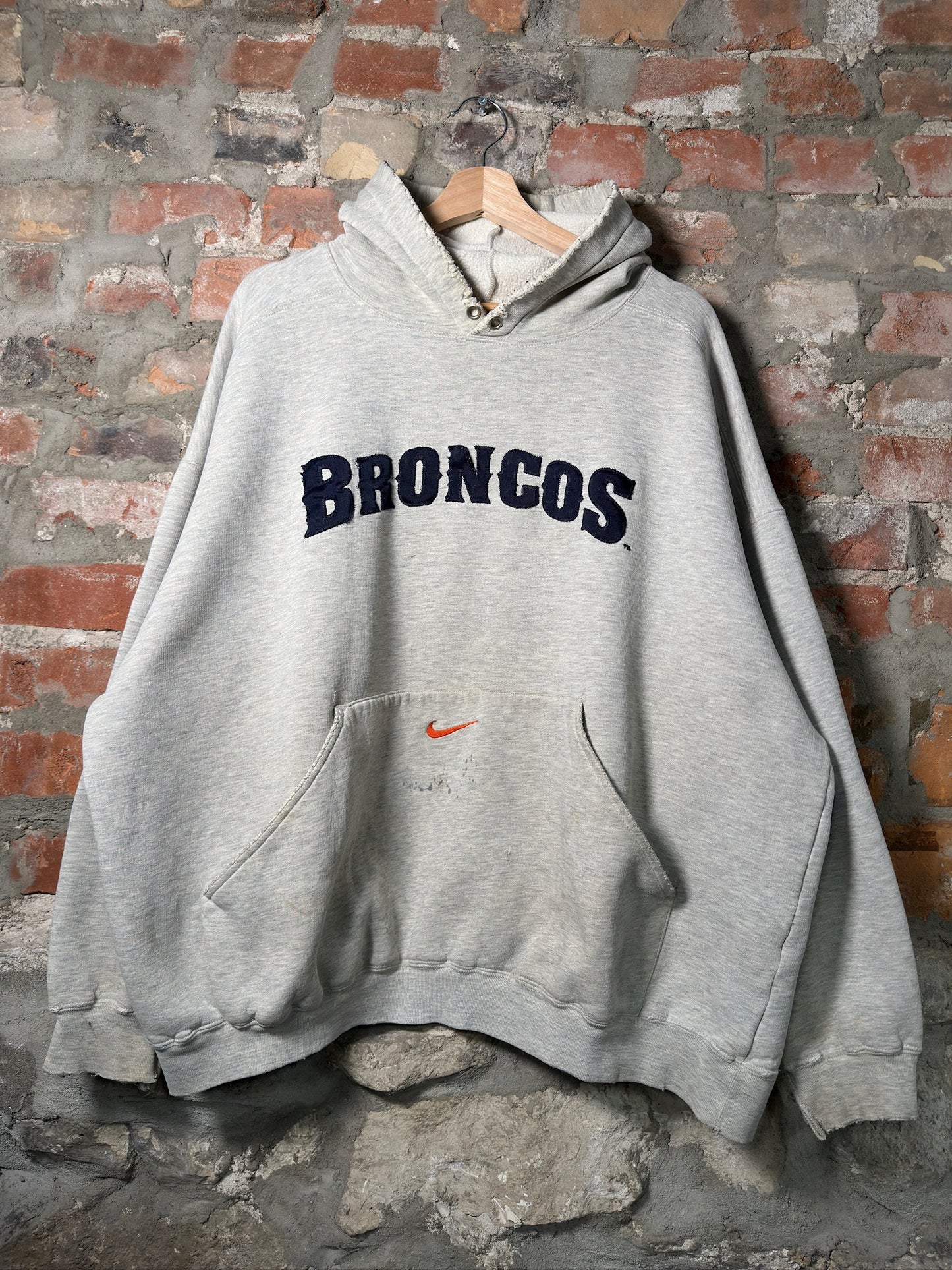 00s Nike Broncos Pocket Swoosh Hoodie Sz L