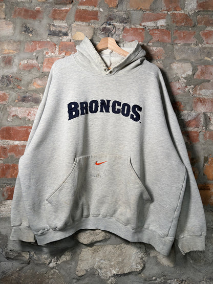 00s Nike Broncos Pocket Swoosh Hoodie Sz L
