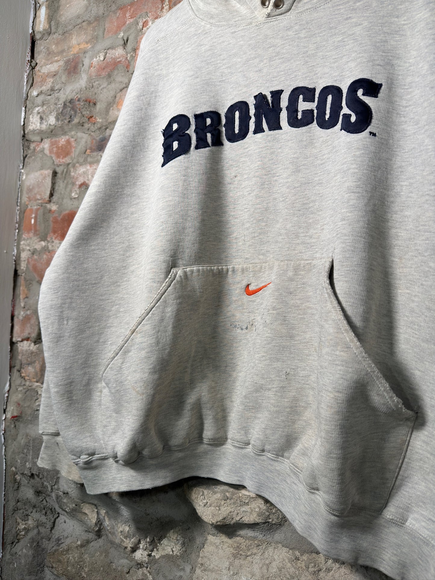 00s Nike Broncos Pocket Swoosh Hoodie Sz L