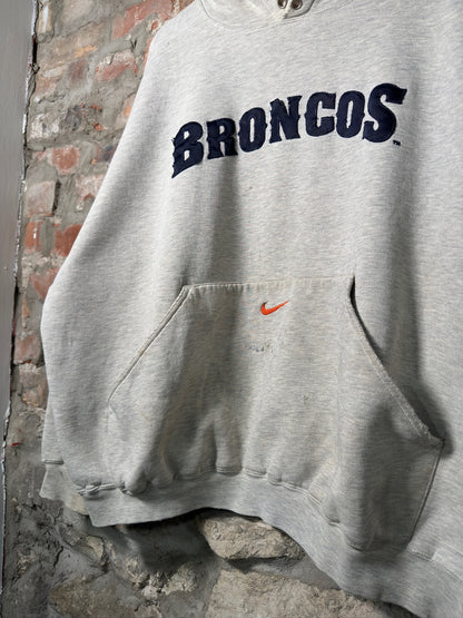 00s Nike Broncos Pocket Swoosh Hoodie Sz L