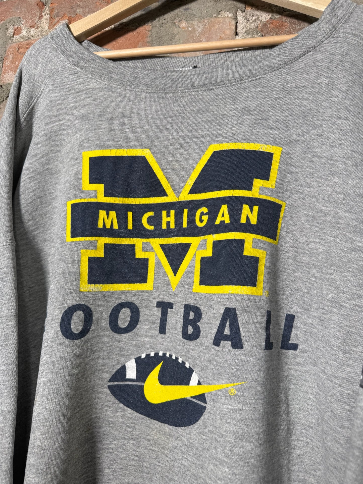 00s Nike Michigan Football Grey Crewneck Sz XL
