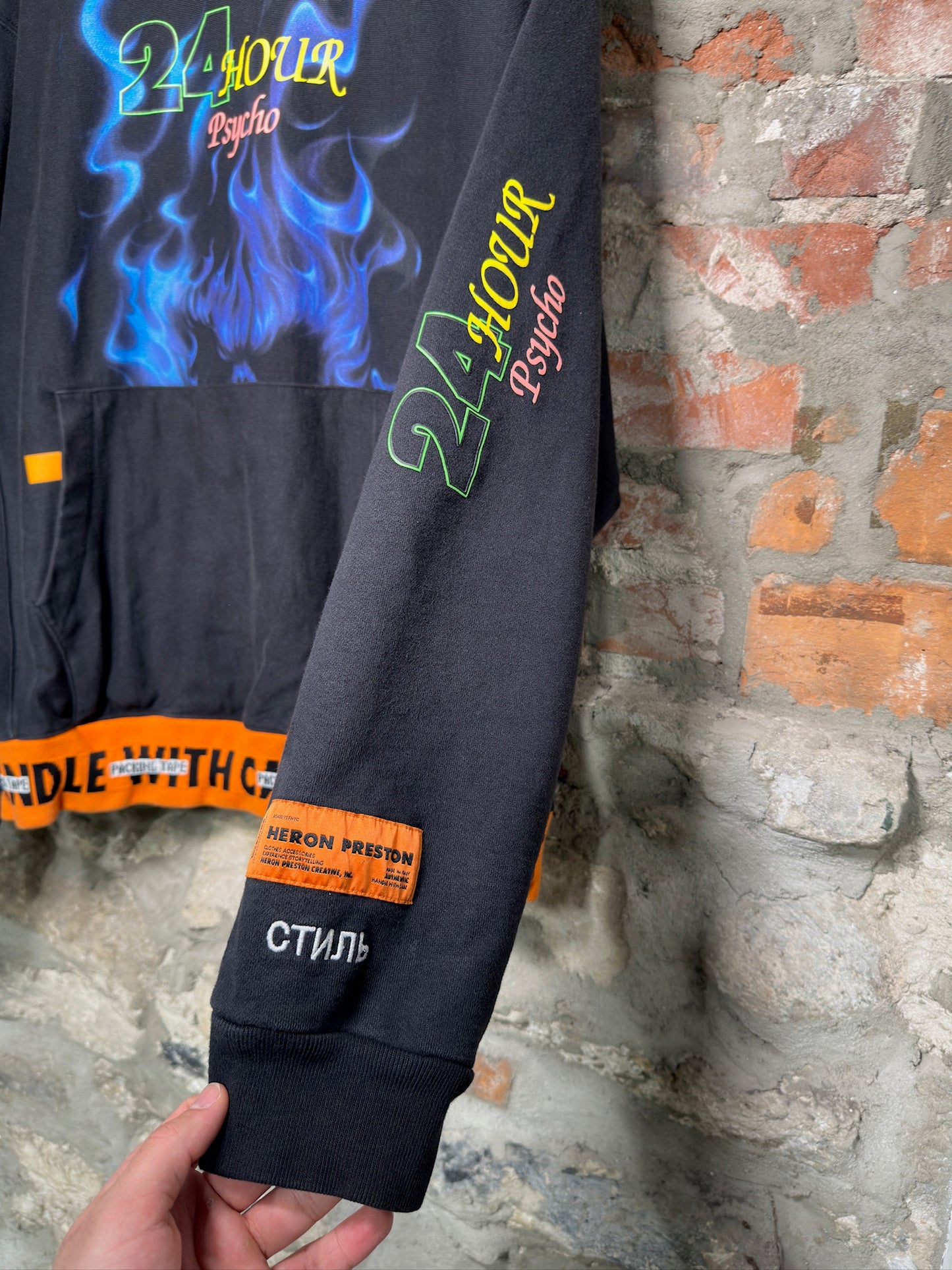 Heron Preston 24 Hour Psyco Hoodie Sz L