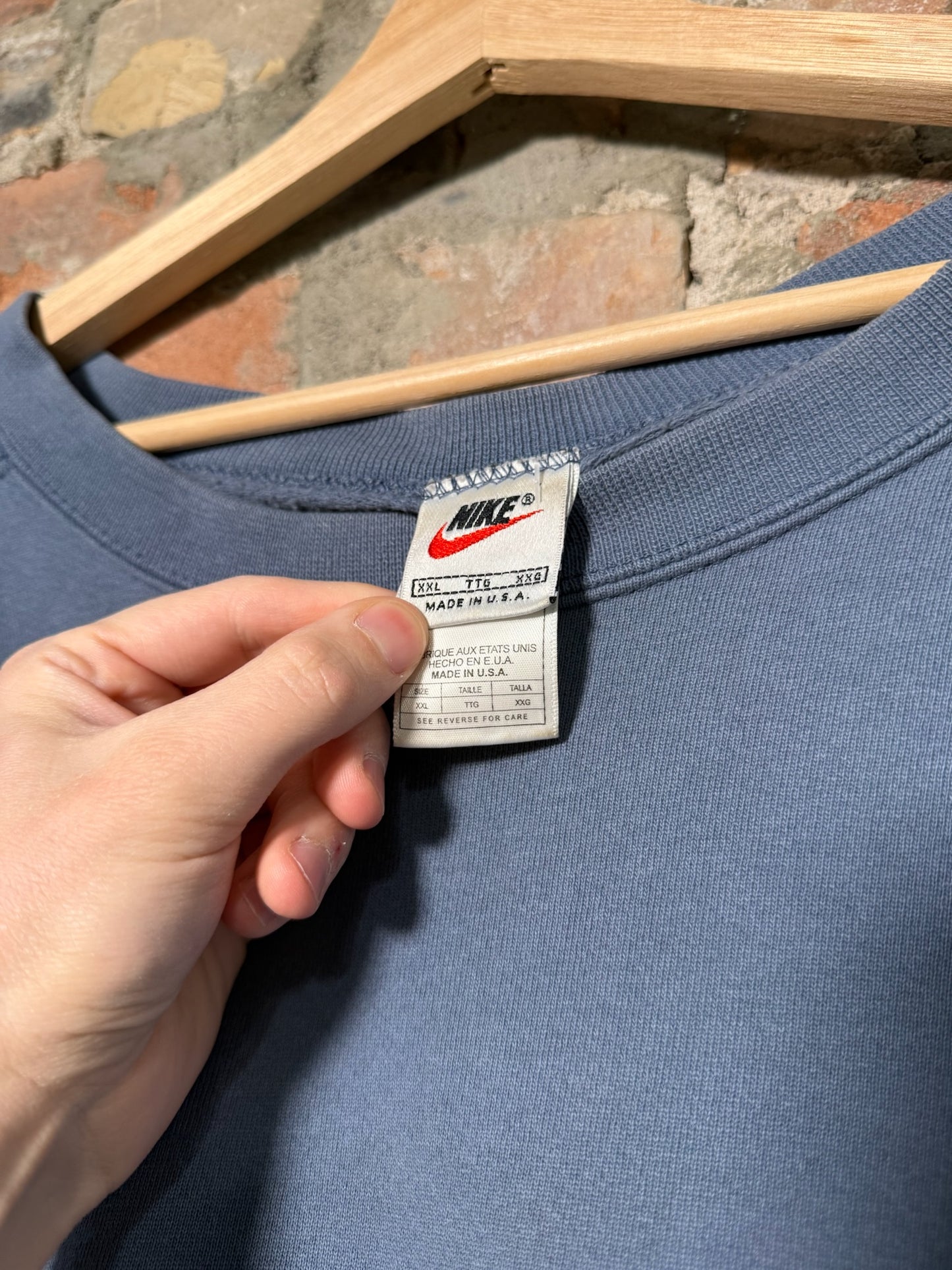 90s Nike Blue Faded Crewneck Sz XXL