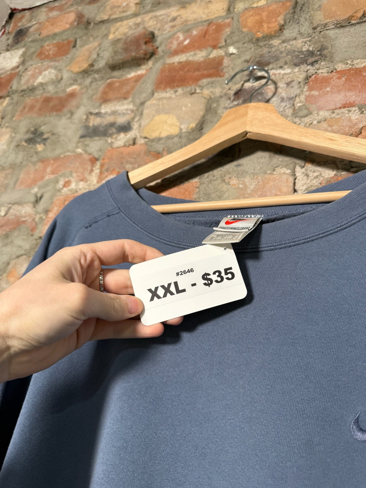 90s Nike Blue Faded Crewneck Sz XXL