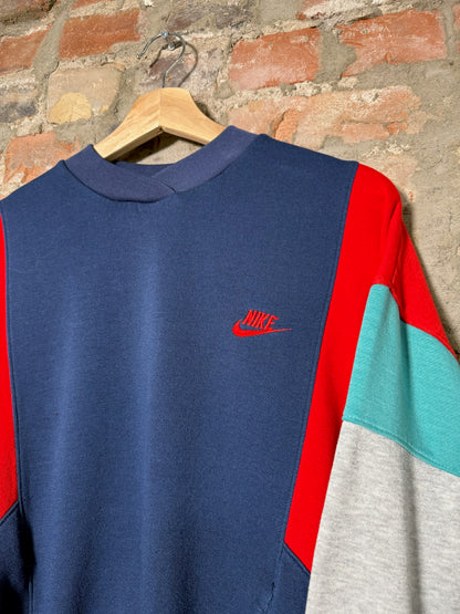 80s Nike Multi-Colour Pullover Sweater Sz L
