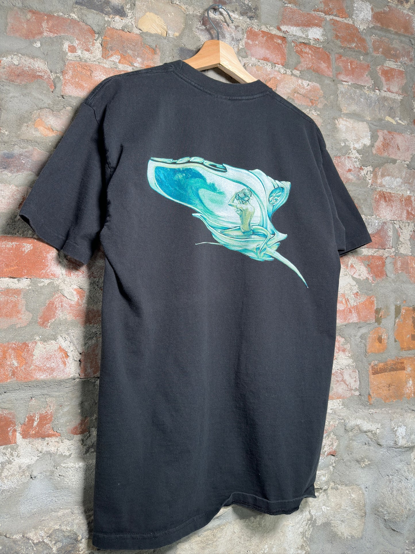 00s Surf Style Graphic Tee Black Sz L