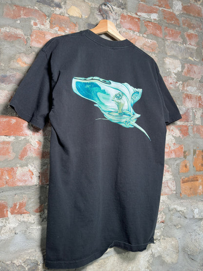 00s Surf Style Graphic Tee Black Sz L
