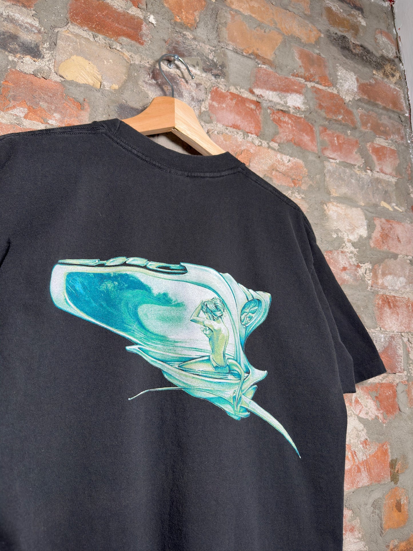 00s Surf Style Graphic Tee Black Sz L